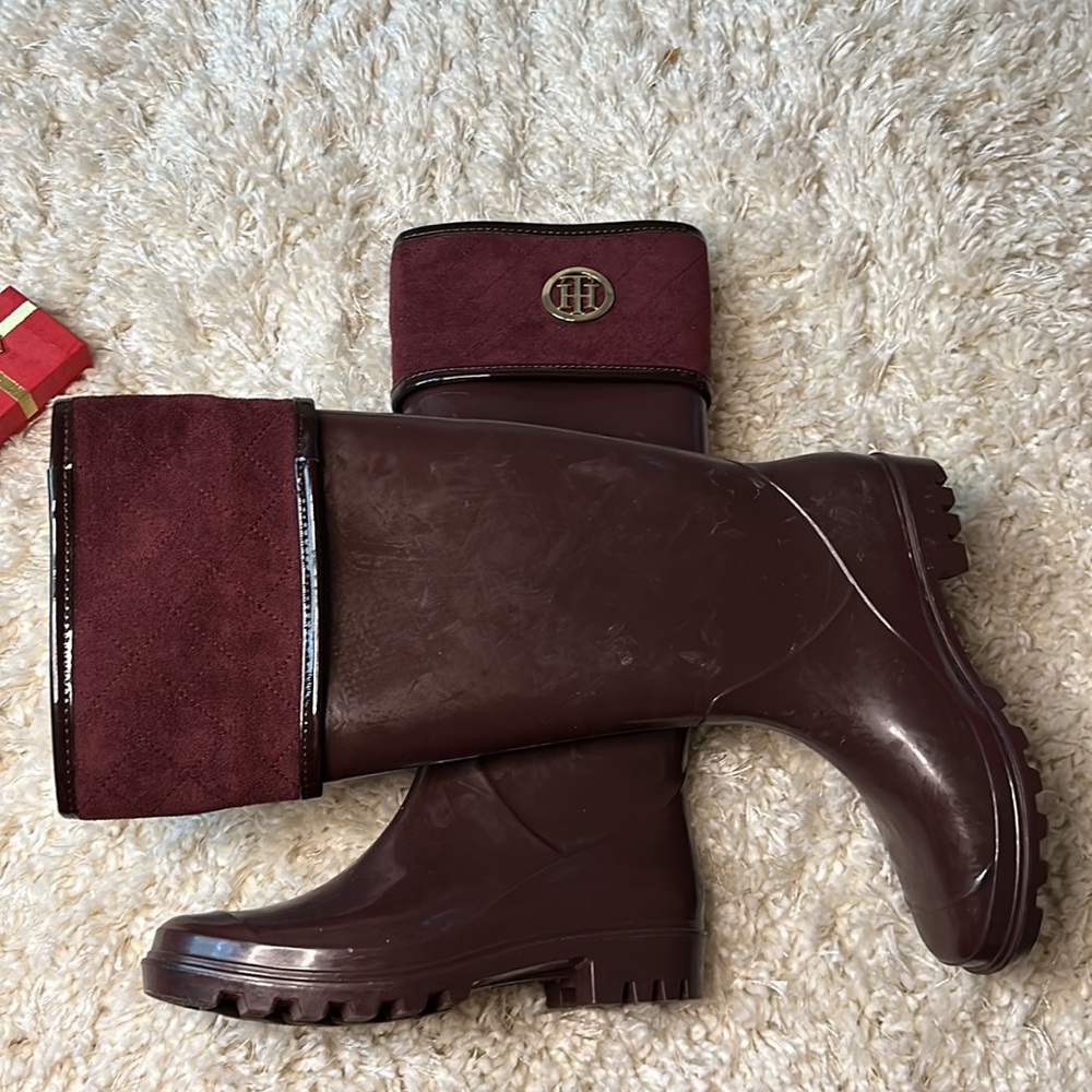 Tommy Hilfiger Burgundy Rain Boots - Picture 4 of 6